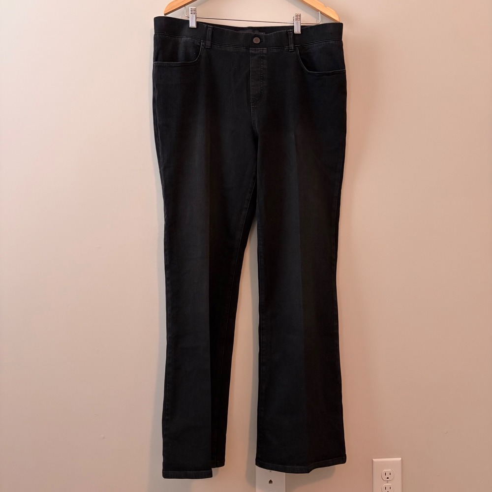 Betabrand Jean Yoga Pants Womens XXL Black Straight Leg Stretch